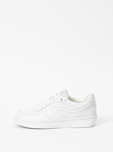 Retro Court Sneaker | White Leather-Sea Biscuit Del Mar