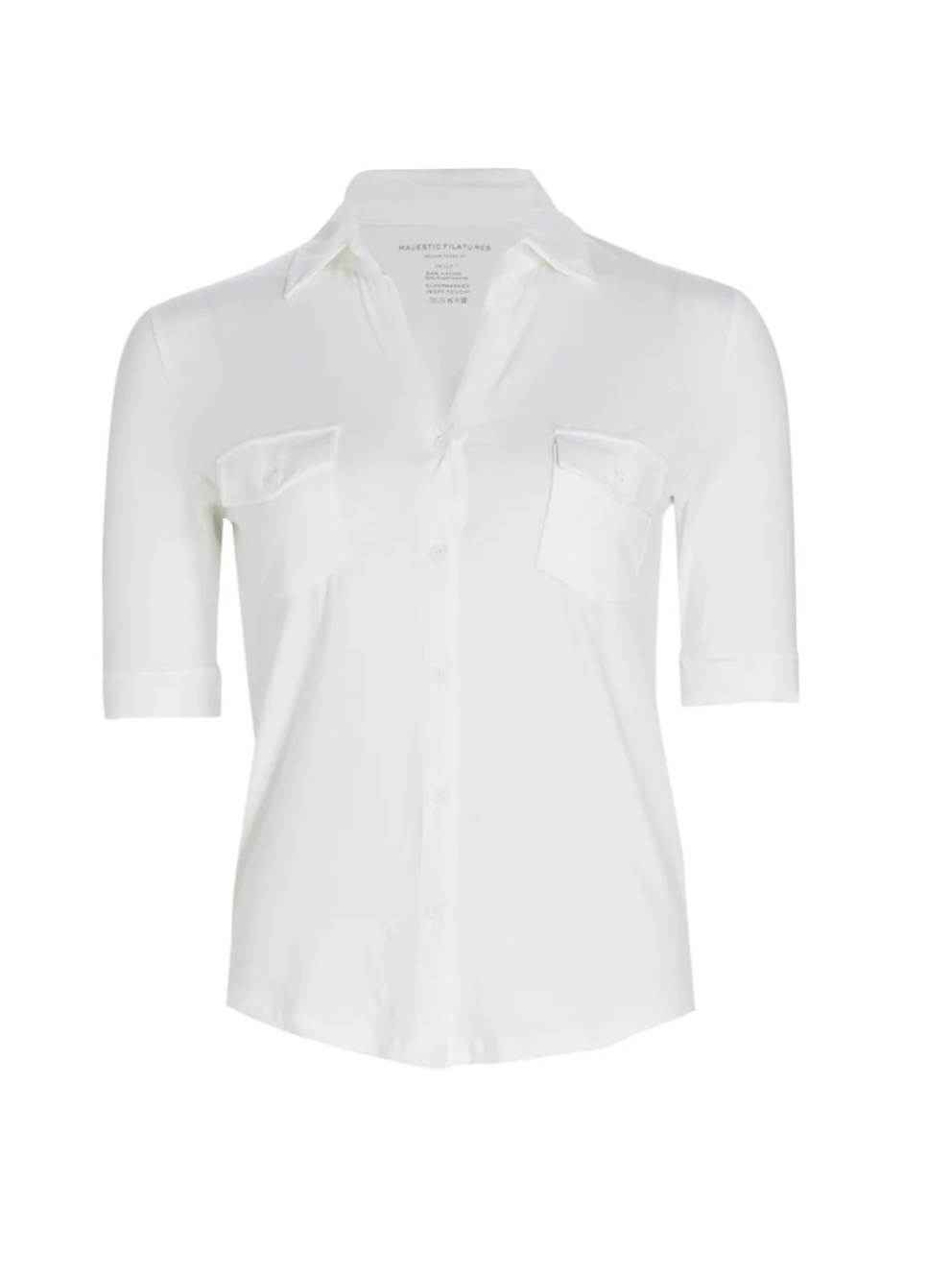Soft Touch Elbow Sleeve Pocket Shirt | Blanc-Sea Biscuit Del Mar