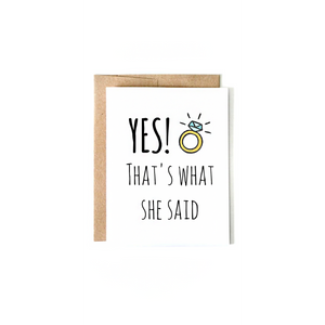 What She Said Greeting Card-Sea Biscuit Del Mar