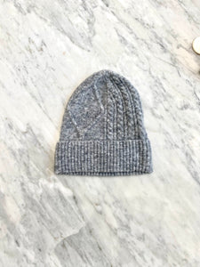 Wool Blend Cable Hat | Light Heather Grey-Sea Biscuit Del Mar