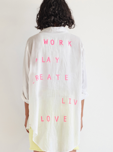 Work Play Button Down Top | White-Sea Biscuit Del Mar